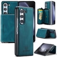 thumbnail image 1 of for Samsung Galaxy Z Fold 5 Wallet Case, Minimalist Luxury PU Leather Magnetic Detachable Credit Card Holder, 2 in 1 Zipper ID Cash Slot, Magnetic Closure Kickstand Folio Flip Slim Cover,Blue, 1 of 8