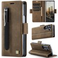 thumbnail image 1 of for Samsung Galaxy Z Fold 5 Wallet Case with RFID Blocking, Card Slots&Cash Pocket&Stylus Slot, Kickstand PU Leather Magnetic Closure Full Body Protective Flip Classic Dedign for Men Women,Coffee, 1 of 11