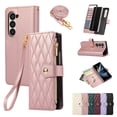thumbnail image 1 of for Samsung Galaxy Z Fold 5 Wallet Case with Zipper Pocket Card Holder & Crossbody Lanyard Strap & Wrist Strap, Flip Stand PU Leather Magnetic Folio Purse Case for Samsung Galaxy Z Fold 5, Rosegold, 1 of 10