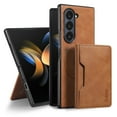 thumbnail image 1 of For Samsung Galaxy Z Fold 5 Wallet Phone Case,2-in-1 Magnetic Detachable Card Holder,Compatible with Mag-Safe,With Card Slots,Kickstand,PU Leather Anti-Drop Shockproof Phone Case,Brown, 1 of 7