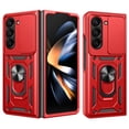 thumbnail image 1 of for Samsung Galaxy Z Fold 6 5G Case, with Ring Kickstand and Screen Protector, Heavy Duty Protection Shockproof Rubber PC Phone Back Cover for Samsung Galaxy Z Fold 6 with Sliding Cover, Red, 1 of 10