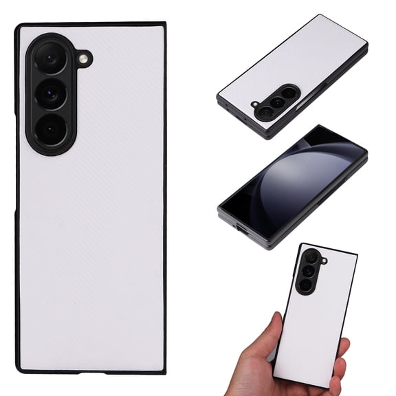 for Samsung Galaxy Z Fold 6 Case with Carbon Fibre Texture, Shockproof Drop Proof Lightweight Protective Slim Case Support Wireless Charging for Samsung Galaxy Z Fold 6,White