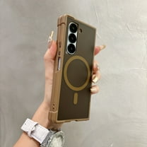 for Samsung Galaxy Z Fold 6 Case, [Compatible with MagSafe] [Military-Grade Drop Tested] Translucent Magnetic Slim Protective Case for Galaxy Z Fold 6 Anti-Fingerprint Anti-Scratch, Desertgold