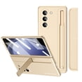 thumbnail image 1 of for Samsung Galaxy Z Fold 6 Case, Hinge Coverage Protective Case with Built-in Magnetic Kickstand PC Shockproof Cover for Samsung Galaxy Z Fold 6 5G (with S-Pen), Beige, 1 of 7