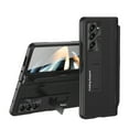 thumbnail image 1 of for Samsung Galaxy Z Fold 6 Case with Magnetic Hinge Protection, Stylus Holder & Stylus, Built-in Screen Protector Adjustable Stand Shockproof Thin PU Leather + Hard PC Folding Cover, Black, 1 of 10
