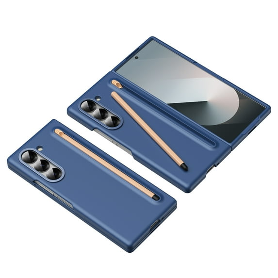 For Samsung Galaxy Z Fold 6 Case with S Pen Holder & Slim Stylus,Full Coverage Screen Protector Shockproof Ultra Slim Thin Fit Rugged Phone Case for Samsung Galaxy Z Fold 6,Blue