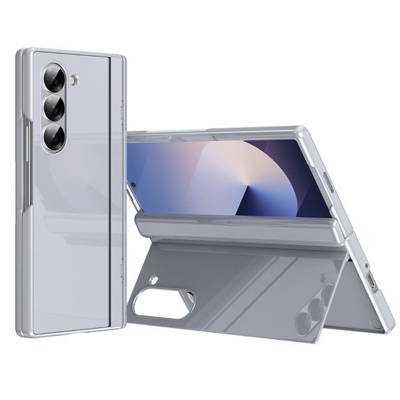 For Samsung Galaxy Z Fold 6 Case with Screen Protector, Full Body Shockproof Hinge Protective Bumper Rugged Hybrid Luxury Kickstand Phone Case Cover for Samsung Galaxy Z Fold 6, Gray