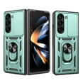 thumbnail image 1 of For Samsung Galaxy Z Fold 6 Case with Sliding Camera Lens Cover and Ring Kickstand Heavy Duty Military Grade Rugged Protection Shockproof Back Phone Cover for Samsung Galaxy Z Fold 6, Green, 1 of 10