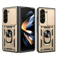 thumbnail image 1 of For Samsung Galaxy Z Fold 6 Case with Sliding Camera Lens Cover and Ring Kickstand Heavy Duty Military Grade Rugged Protection Shockproof Back Phone Cover for Samsung Galaxy Z Fold 6, Gold, 1 of 10