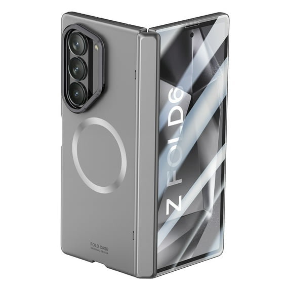 for Samsung Galaxy Z Fold 6 Case, Support Magsafe, Full Hinge Protection, Built-in Screen Protector, Camera Cover Kickstand, Thin & Slim, Magnetic Cover for Samsung Galaxy Z Fold 6 - Darkgray
