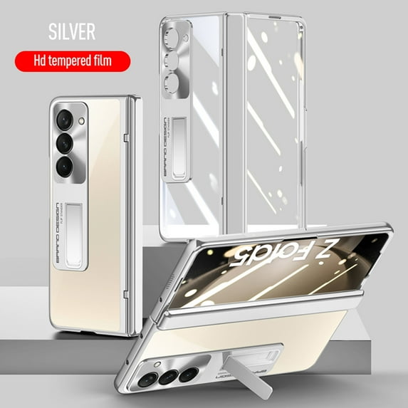 for Samsung Galaxy Z Fold 6 Clear Case with Hinge Protection, Galaxy Z Fold 6 Case Built in HD Screen Protector Kickstand All-Inclusive Protective Cover Case,HD Clear