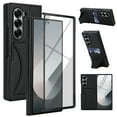 thumbnail image 1 of For Samsung Galaxy Z Fold 6 Cover Hidden Kickstand Card Slot Wallet Case with Tempered Glass Screen Film Design Heavy Duty Protection Shockproof Phone Case for Samsung Galaxy Z Fold 6,Black, 1 of 6