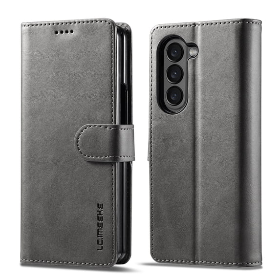 for Samsung Galaxy Z Fold 6 Flip Wallet Case, Classic Card Slots Kickstand Strong Magnetic Premium PU Leather Drop Protective Shockproof Phone Case for Samsung Galaxy Z Fold 6 5G, Gray