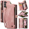 thumbnail image 1 of Samsung Galaxy Z Fold 6 Leather Detachable Wallet Zipper Case with 8 Card Slots Holder Magnetic case for Samsung Galaxy Z Fold 6 Flip Wallet Handle Wrist Strap Shockproof Pocket Handbag,
Pink, 1 of 7