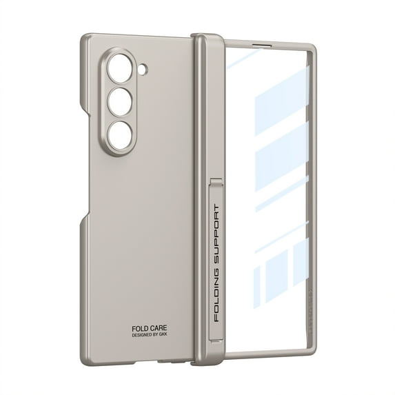 for Samsung Galaxy Z Fold 6 Phone Case with Hidden Kickstand, with Magnetic Hinge Protection & HD Screen Protector Anti-Scratch Folding Case Cover for Samsung Galaxy Z Fold 6 5G, Titaniumgray