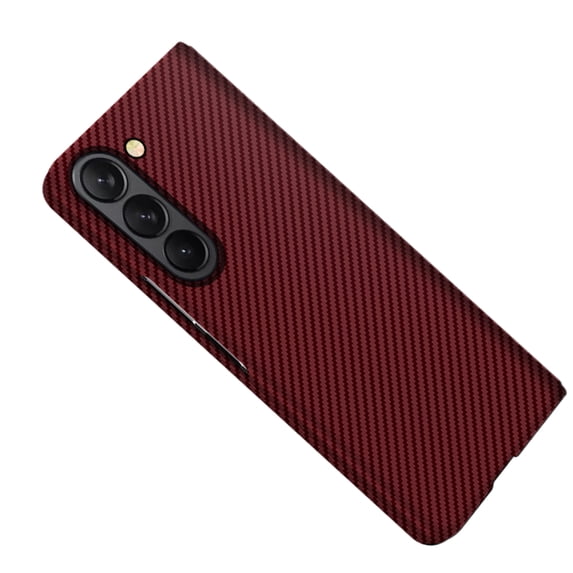 for Samsung Galaxy Z Fold 6 Phone Case,Slim Hard PC + Soft TPU Anti-Scratch Shock Absorption Carbon Fibre Durable Protective Case Wireless Charing Cover for Samsung Galaxy Z Fold 6, Winered