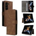 thumbnail image 1 of for Samsung Galaxy Z Fold 6 Wallet Case with RFID Blocking Credit Card Holder, PU Leather Wrist Strap Flip Kickstand Shockproof Cover Women Men for Samsung Galaxy Z Fold 6, Brown, 1 of 8