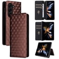 thumbnail image 1 of For Samsung Galaxy Z Fold 6 Wallet Case with RFID Blocking ID Credit Card Holder, Luxury Diamond Patterned Shiny PU Leather Magnetic Folio Book Flip Kickstand Shockproof Phone Case, Brown, 1 of 10