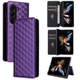 thumbnail image 1 of For Samsung Galaxy Z Fold 6 Wallet Case with RFID Blocking ID Credit Card Holder, Luxury Diamond Patterned Shiny PU Leather Magnetic Folio Book Flip Kickstand Shockproof Phone Case, Purple, 1 of 11