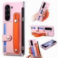 thumbnail image 1 of for Samsung Galaxy Z Fold 6 Wallet Case with S Pen Slot & Wristband Bracket, Built-in Tempered Glass Screen Protector Card Holder Anti-drop Matte Skin Friendl Hard PC Shockproof Cover, Pink, 1 of 8