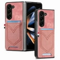 thumbnail image 1 of for Samsung Galaxy Z Fold 6 Wallet Case, Support Magnetic Car Mount, Vintage PU Leather Credit Card Slots Purse Phone Cover for Samsung Galaxy Z Fold 6 Women Men Shockproof Protective Case, Pink, 1 of 7