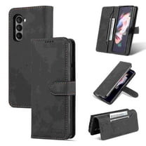 for Samsung Galaxy Z Fold 7 5G Case, Business Style Premium Leather Galaxy Z Fold 7 Wallet Case with Card Holders for Women Men Protective Phone Case for Samsung Galaxy Z Fold 7, Black