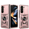 thumbnail image 1 of for Samsung Galaxy Z Fold 7 5G Case, with Ring Kickstand and Screen Protector, Heavy Duty Protection Shockproof Rubber PC Phone Back Cover for Samsung Galaxy Z Fold 7 with Sliding Cover, Rosegold, 1 of 10