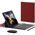 thumbnail image 1 of for Samsung Galaxy Z Fold 7 6 5 4 3 Shockproof Case With Keyboard and Mouse, Portable Bluetooth Keyboard with Leather Case and Capacitive Pen, 4 in 1 Set for Z Fold7 6 5 4 3 Accessories,Red, 1 of 7