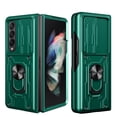 thumbnail image 1 of For Samsung Galaxy Z Fold 7 Case with Camera Lens Slide Cover, Detachable Card Slot Holder Ring Kickstand, Support Magnet Car Mount, Heavy Duty Military Grade Protection Phone Cover, Green, 1 of 13