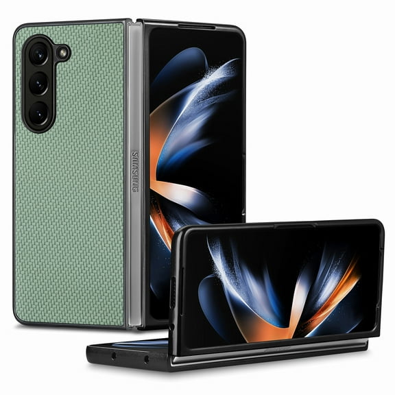 for Samsung Galaxy Z Fold 7 Case, Carbon Fiber Leather Slim Protective Cover, Full Protection Strong Impact Resistance Smartphone Protection for Samsung Galaxy Z Fold 7, Green