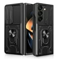 thumbnail image 1 of for Samsung Galaxy Z Fold 7 Case, Drop Protection Case Finger Ring Kickstand Magnetic Car Holder Shock Resistant Armor Case for Samsung Galaxy Z Fold 7 5G - Black, 1 of 8