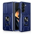thumbnail image 1 of for Samsung Galaxy Z Fold 7 Case, Drop Protection Case Finger Ring Kickstand Magnetic Car Holder Shock Resistant Armor Case for Samsung Galaxy Z Fold 7 5G - Blue, 1 of 8