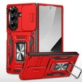 thumbnail image 1 of For Samsung Galaxy Z Fold 7 Case with Lens Protection,Ring Holder Cover with Camera Cover & Kickstand Military Grade Shockproof Heavy Duty Support Magnetic Car Mount Holder Phone Case, Red, 1 of 8