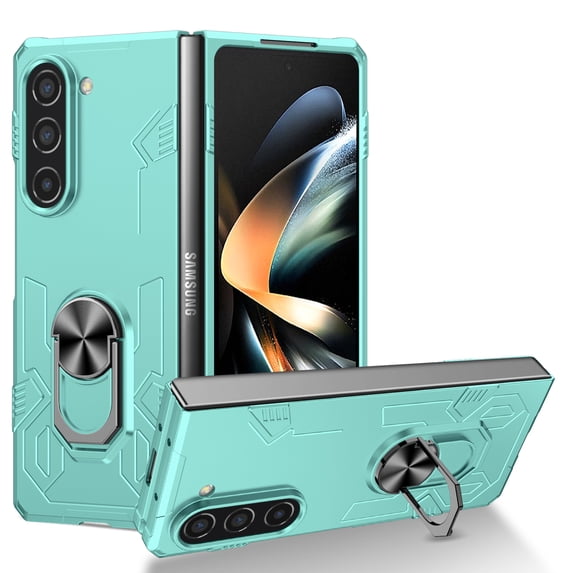 for Samsung Galaxy Z Fold 7 Case, Luxury Shockproof Armor Magnet 360 Degree Rotating Ring Holder Stand Bracket Protective Anti-Scratch Hard PC Cover for Samsung Galaxy Z Fold 7, Mint