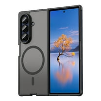 for Samsung Galaxy Z Fold 7 Case Magnetic Phone Case Compatible with MagSafe, Soft TPU Bumper Hard Translucent Matte Back Slim Fit Shockproof Protective Case Cover for Men Women Girls - Black