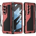 thumbnail image 1 of for Samsung Galaxy Z Fold 7 Case with S Pen Holder, Metal Bumper Premium Rugged Heavy Duty Shockproof Protective, Screen Protector, Hinge Protection, Rugged Phone Stand Cover 5G, Red, 1 of 8