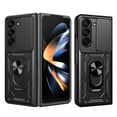 thumbnail image 1 of For Samsung Galaxy Z Fold 7 Case with Sliding Camera Lens Cover and Ring Kickstand Heavy Duty Military Grade Rugged Protection Shockproof Back Phone Cover for Samsung Galaxy Z Fold 7, Black, 1 of 10