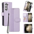thumbnail image 1 of for Samsung Galaxy Z Fold 7 Classic PU Leather Case, Magnetic Closure Vintage Card Slots Wallet Case Wrist Strap Embossed Kickstand Full Body Protection Phone Cover for Samsung Galaxy Z Fold 7, Purple, 1 of 8