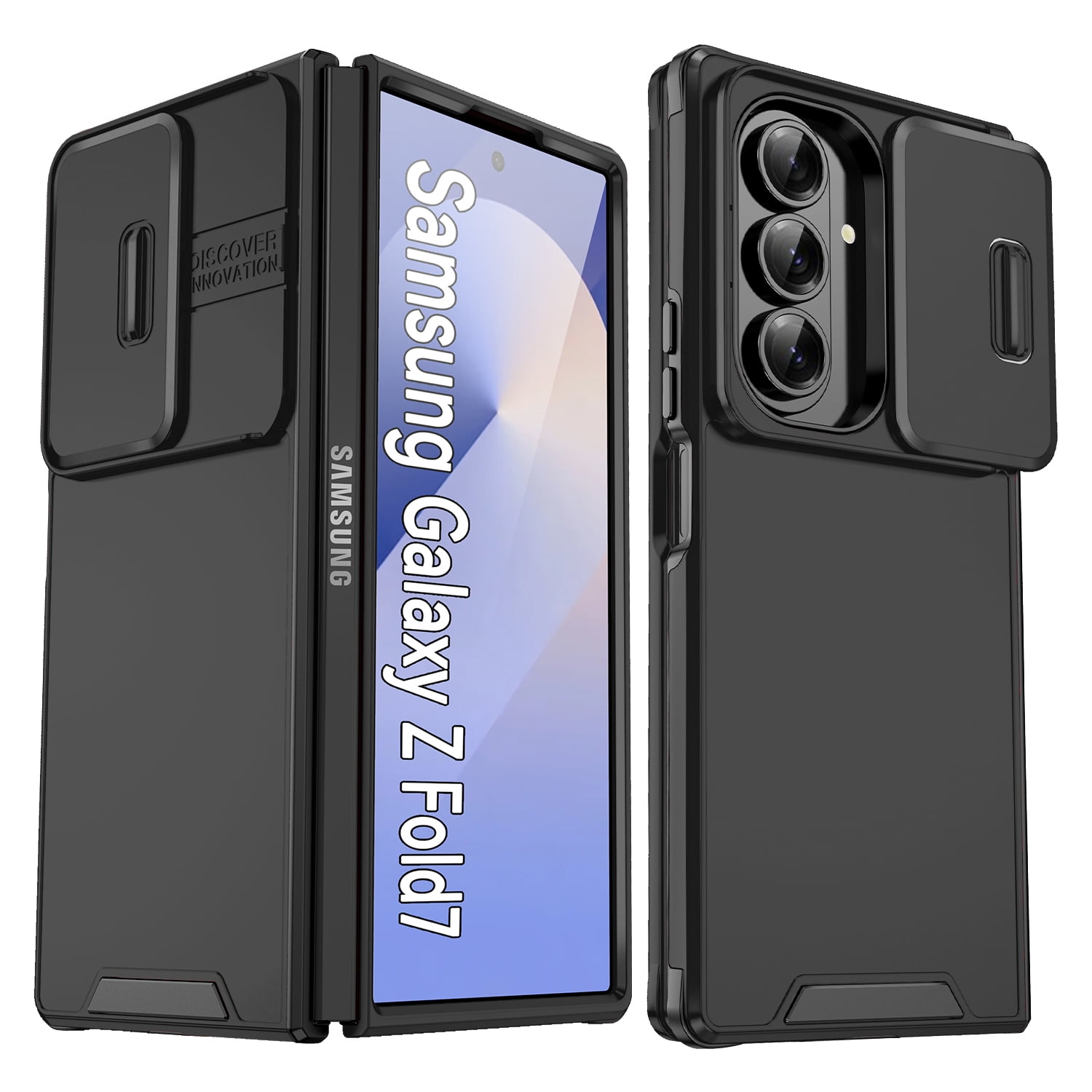 for Samsung Galaxy Z Fold 7 Heavy Duty Case with Camera Sliding