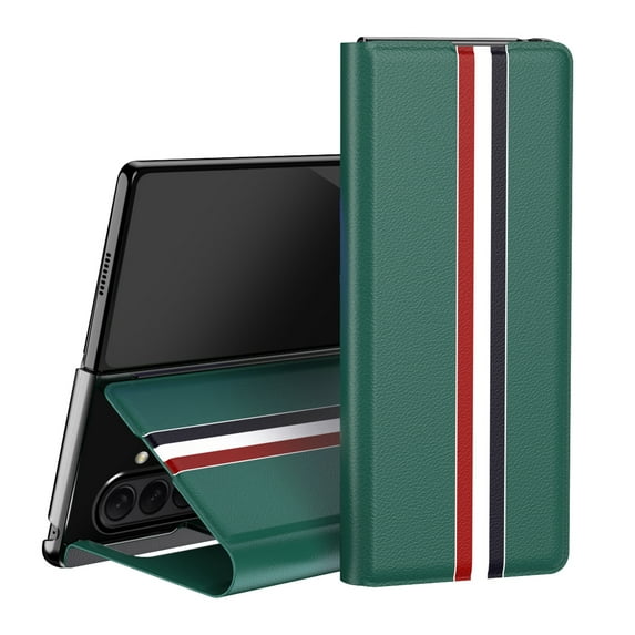 for Samsung Galaxy Z Fold 7 PU Leather Folding Case, Stylish Thin Fit Shockproof Drop Protective Kickstand Card Slots Phone Case Cover for Samsung Galaxy Z Fold 7, Green