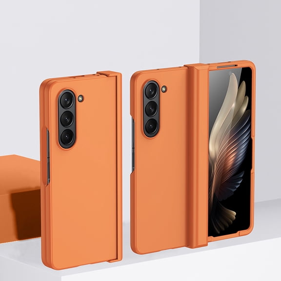 for Samsung Galaxy Z Fold 7 Phone Case, Frosted Skin-Friendly Ultra-thin Z Fold 7 Phone Case with Hinge Protection Wireless Charging PC Matte Case Cover for a Samsung Galaxy Z Fold 7, Orange