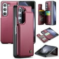thumbnail image 1 of for Samsung Galaxy Z Fold 7 Premium PU Leather Back Case, Multiple Card Slots Design, Double Magnetic Clasp Study Kickstand RFID Blocking Classic Phone Cover for Samsung Galaxy Z Fold 7, Winered, 1 of 8