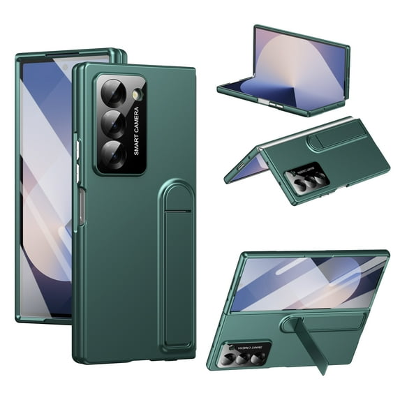 for Samsung Galaxy Z Fold 7 Protect Case with Hidden Kickstand, Bulit-in Tempered Glass Screen & Lens Protection Shockproof Full Body Drop Fall Protection for Samsung Galaxy Z Fold 7, Green
