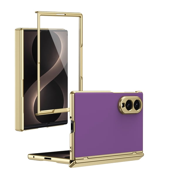 Samsung Galaxy Z Fold 8 Case by Lunvic, Full Body Design with Hinge Protection, Built-in Front Screen Protector, AG Frosted Back Panel, Purple