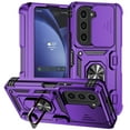 thumbnail image 1 of for Samsung Galaxy Z Fold6 Heavy Duty Case, Rugged Military Grade Shockproof Support Magnetic Car Mount Case with Camera Lens Sliding Cover Ring Holder Stand Hinge Protection Case, Purple, 1 of 11