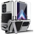 thumbnail image 1 of for Samsung Galaxy s24 Ultra Case Heavy Duty Metal Aluminium Bumper Built in Screen Protector Lens Military Grade Rubber Hard Durable Phone Cases Men  s 24 Ultra 2024 Silver, 1 of 12