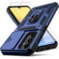 thumbnail image 1 of for Samsung Galay A15 5G Case,with Camera Lens Cover HD Screen Protector,[Military Grade] Ring Car Mount Kickstand Hybrid Hard PC Soft TPU Shockproof Protective Case for Galaxy A15 5G, Blue, 1 of 14