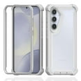 thumbnail image 1 of for Samsung Glaxy A56 5G Case, Soft Silicone Bumper & Crystal Clear Hard PC Back, Luxury 2 In 1 Shockproof Military Drop Protection Anti-Fingerprint Phone Case Cover for Glaxy A56 5G, Gray, 1 of 7