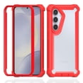 thumbnail image 1 of for Samsung Glaxy S24 Plus Case, Soft Silicone Bumper & Crystal Clear Hard PC Back, Luxury 2 In 1 Shockproof Military Drop Protection Anti-Fingerprint Phone Case Cover for Glaxy S24 Plus, Red, 1 of 7