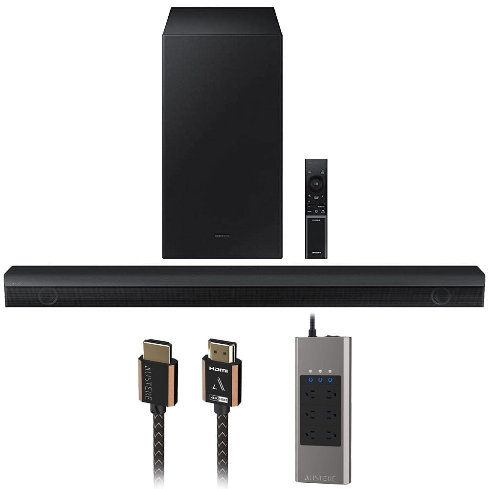 SAMSUNG HW-B650 3.1ch Soundbar with Dolby 5.1 DTS Virtual:X 2022 Bundle with Universal Soundbar Bracket Mount + HDMI Cable + Entertainment Essentials SAMSUNG HW-B650⁄ZA 3.1ch Soundbar w⁄ Dolby5.1 ⁄ DTS Virtual:X